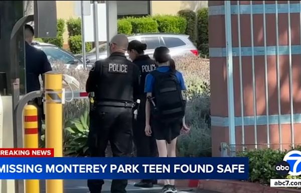 Missing 15-year-old Monterey Park girl found safe outside ABC7