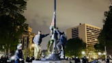 NYPD take down Palestinian flag previously put up by college students on campus