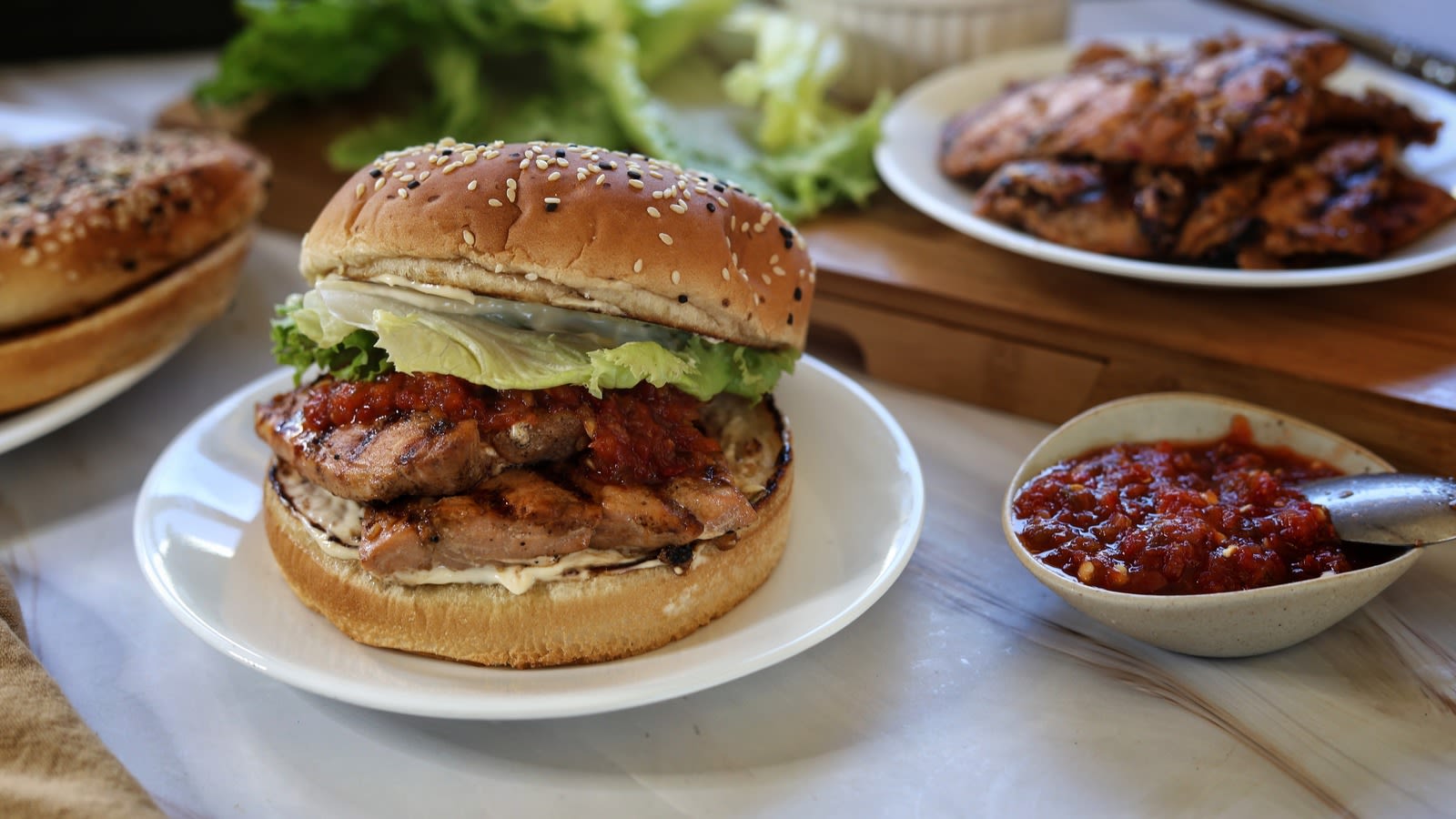 Sweet And Spicy Grilled Salmon Sandwiches Recipe