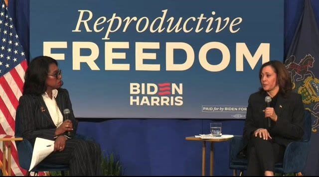 Kamala Harris says she fears autocrats will look at U.S. example and tell women fighting for their rights to “be quiet.”