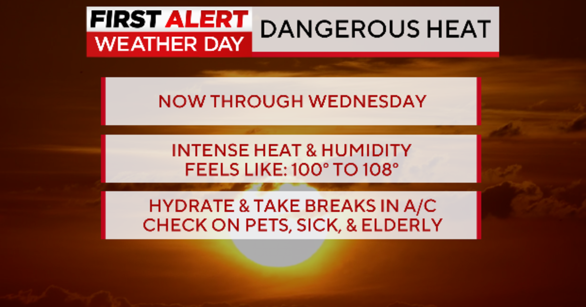 Dangerous heat and humidity through Wednesday, Alert Days issued