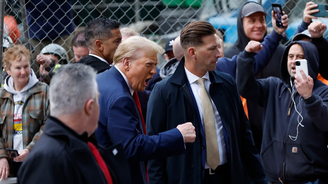 Trump greets supporters, union workers at NYC construction site: 'Amazing show of affection'