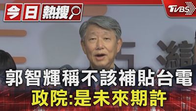 郭智輝稱不該補貼台電 政院:是未來期許｜TVBS新聞 @TVBSNEWS01│TVBS新聞網