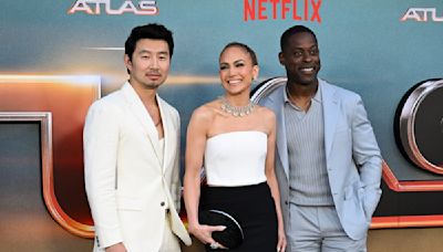 ...Black-And-White in Greta Constantine Look for ‘Atlas’ Red Carpet Premiere With Simu Liu, Sterling K. Brown and More