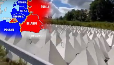 Vid shows chilling line of new tank-busting ‘Dragon’s Teeth’ at WW3 flashpoint