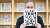 Artist constructs Orwell’s Nineteen Eighty-Four from pulped Dan Brown books