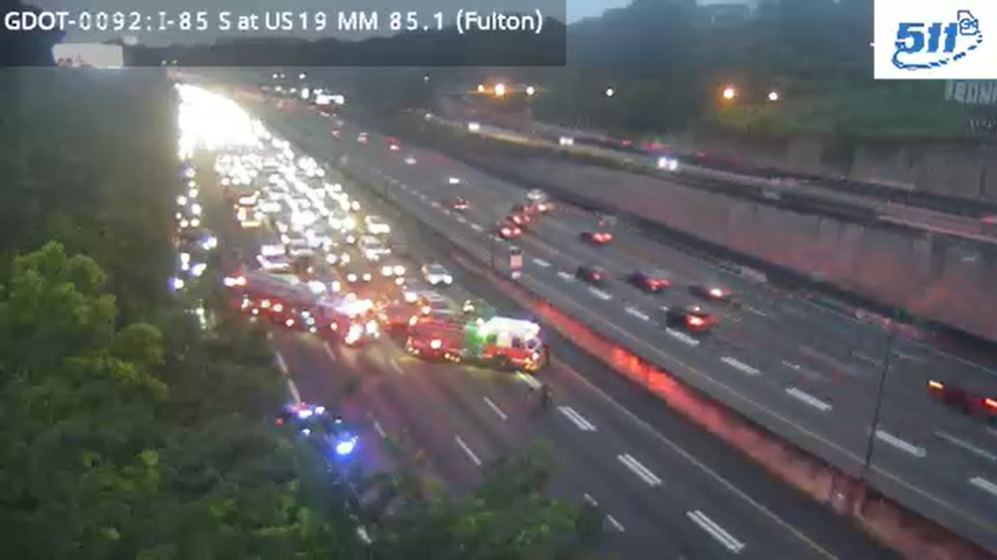 TRAFFIC RED ALERT: Crash shuts down all I-85 SB lanes near 17th Street in Midtown