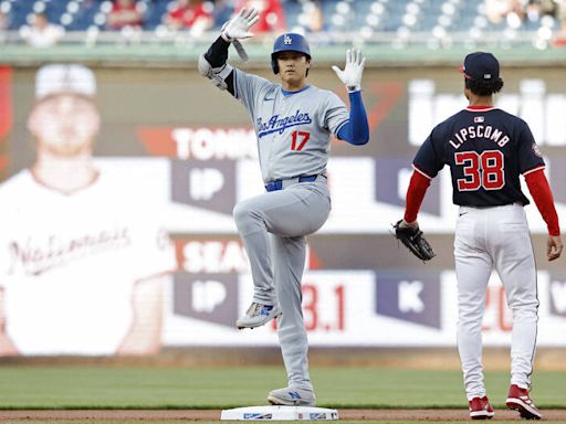 大谷翔平超狂怪力夯3支二壘安打！ 道奇全場20安狂勝國民