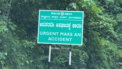 'Urgent Make An Accident': This Karnataka Highway Signboard Is Viral For Its Translation Blunder - News18