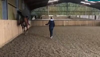 Video shows Charlotte Dujardin repeatedly whipping horse as she drops out of Olympics