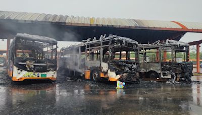 3 electric buses gutted in fire at Ahmedabad’s Vastral bus depot