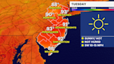 Hot, sunny with low humidity; tracking potential for scattered storms on Wednesday