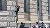 Jared Leto scales wall of Berlin hotel without a harness