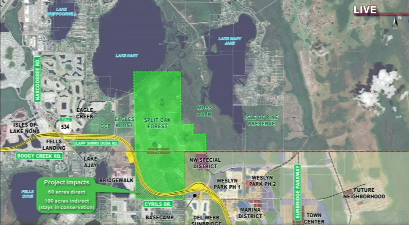 Toll road over 60 acres of Central Florida conservation land one step close to reality
