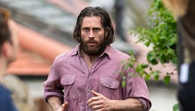 Aaron Taylor-Johnson Spotted Filming ’28 Years Later’ Movie, Makes a Run For It!
