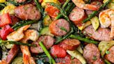 Cajun Shrimp and Sausage Vegetable Sheet Pan