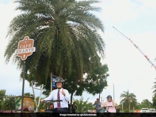 US Ambassador Eric Garcetti Enjoys Electric Scooter Ride In Kolkata