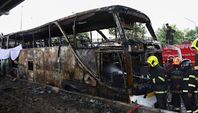 Thailand: School bus catches fire outside Bangkok with 25 feared dead