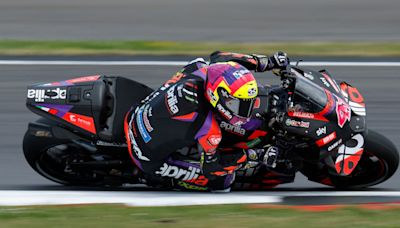 Aprilia's Espargaro breaks lap record to storm to pole at British Grand Prix