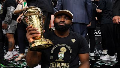 Jaylen Brown Shows off His NBA Finals MVP Trophy at Casino Table; DEETS Inside