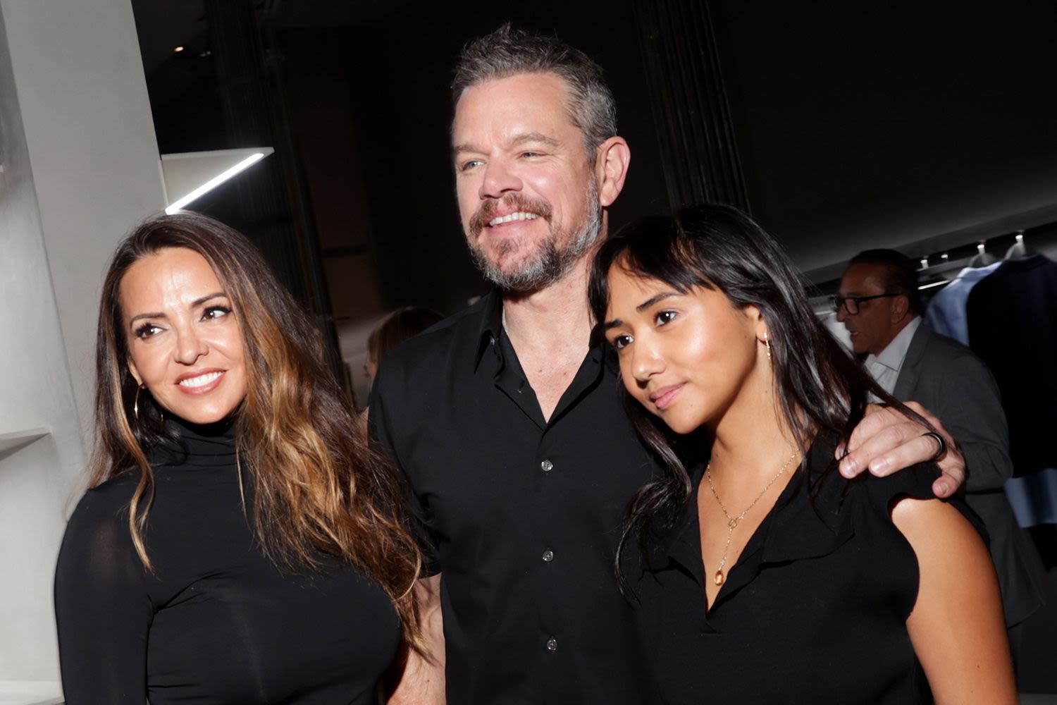 Matt Damon, Wife Luciana and 25-Year-Old Daughter Alexia Barroso Step Out in Coordinating Outfits Ahead of NYFW