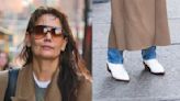 Katie Holmes Goes Western in Partlow’s White Leather Boots in New York