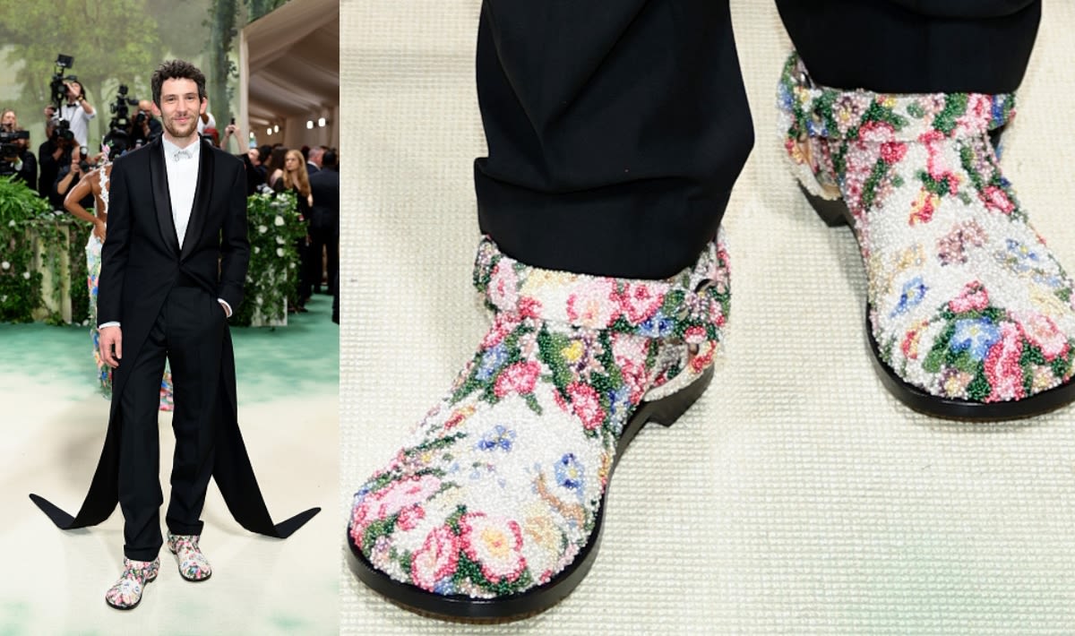 Josh O’Connor Leads the Floral Shoe Trend in Loewe Clogs for Met Gala 2024 Red Carpet
