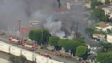 Firefighters battle blaze at tire shop in El Sereno