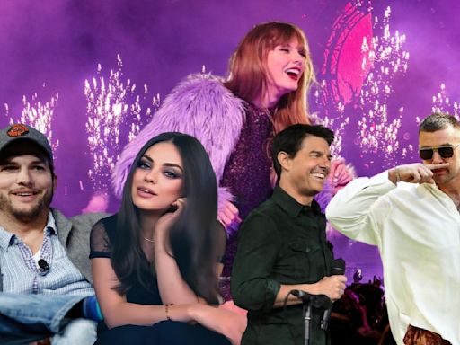 ...Shake It Off With Tom Cruise, Mila Kunis, Ashton Kutcher And More In London For Taylor Swift’s Eras...