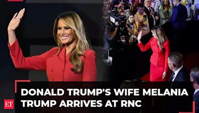 Donald Trump's wife Melania Trump arrives at RNC in Milwaukee