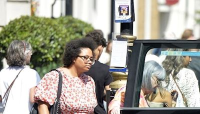 Dawn French and her rarely seen daughter Billie Henry hail a taxi