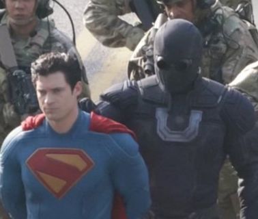 Leaked photos from James Gunn's movie set show David Corenswet's Superman getting arrested