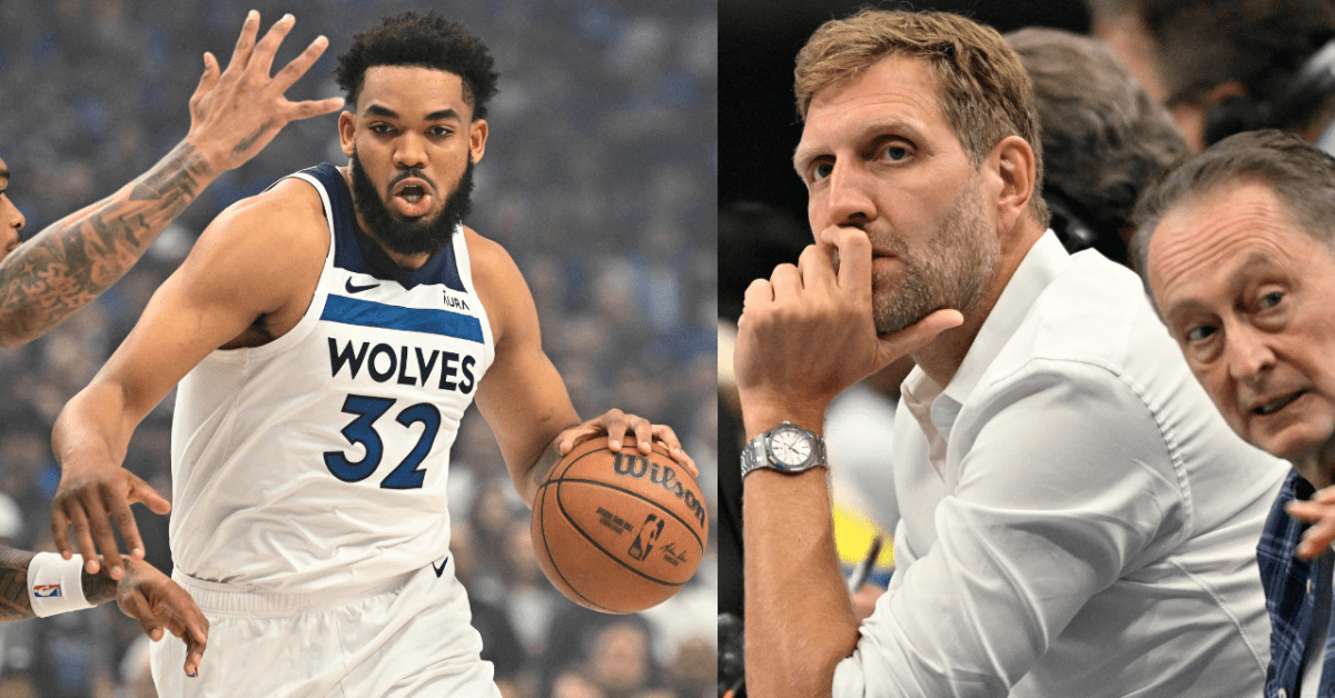 'Greatest Shooting Big Man of All Time?' KAT Puts Up Stinker with Dirk Nowitzki Sitting Courtside