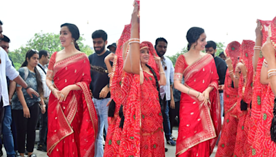 Shraddha Kapoor's Traditional Silk Saree For Movie Promotions Proves That Red Isn't Just A Shaadi Colour