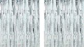 Twinkle Star 2 Pack Photo Booth Backdrop 3FT x 8FT Metallic Tinsel Foil Fringe Curtains Environmental Background for Birthday Wedding...