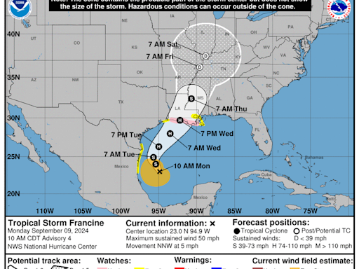 Tormenta Francine se forma en el Golfo de México. Amenazaría a Texas y Louisiana como huracán