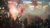 Morocco fans celebrate World Cup win with dancing and singing on London streets