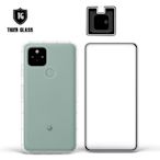 T.G Google Pixel 5 手機保護超值3件組(透明空壓殼+鋼化膜+鏡頭貼)