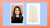 Selena Gomez proves you can pull off a pleated skirt without looking princessy with edgy combo
