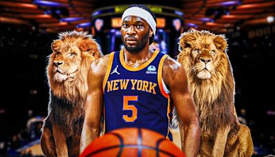 Watch Knicks' Precious Achiuwa literally walk lions on vacation