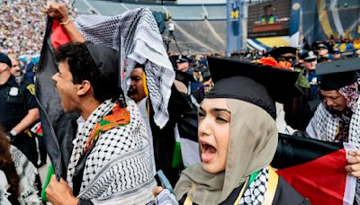 Small anti-war protest ruffles University of Michigan graduation ceremony