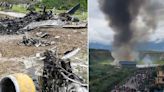 Horror plane crash kills 18 after skidding off runway and bursting into fireball