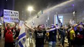 Water cannon used to disperse anti-government protesters in Tel Aviv