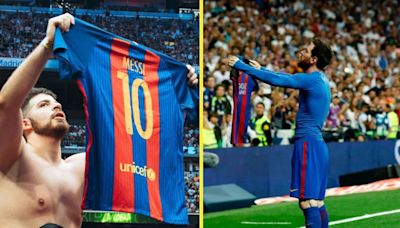 Influencer boxer recreates Lionel Messi celebration after win at the Bernabeu