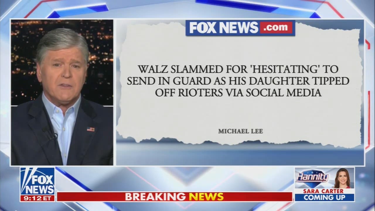 Sean Hannity attacks Tim Walz's wife daughter