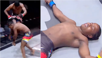 Video: Watch movie-like knockout in South Africa when fighter lands knee while pogoing on one leg