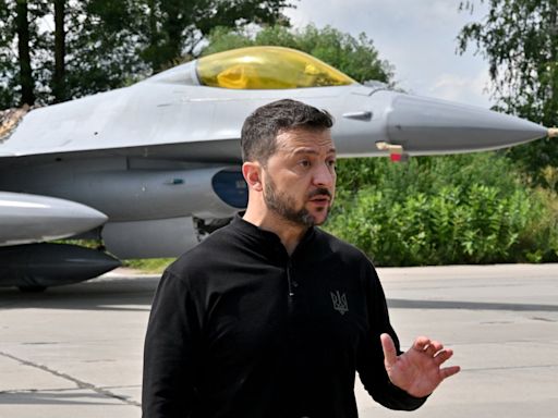Ukraine-Russia war latest: Kyiv destroys Russian warplane in blow for Putin’s forces as Zelensky unveils F-16s
