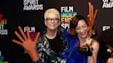 Jamie Lee Curtis dons creepy hot dog fingers to celebrate 'Everything Everywhere' at Spirit Awards