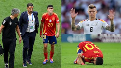 Pedri responds to Toni Kroos after Euro 2024-ending tackle – with injured Barcelona star vowing to ‘stay’ in Spain camp as chief cheerleader | Goal.com English Saudi Arabia