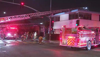 Crews extinguish overnight fire at Los Angeles County fire station